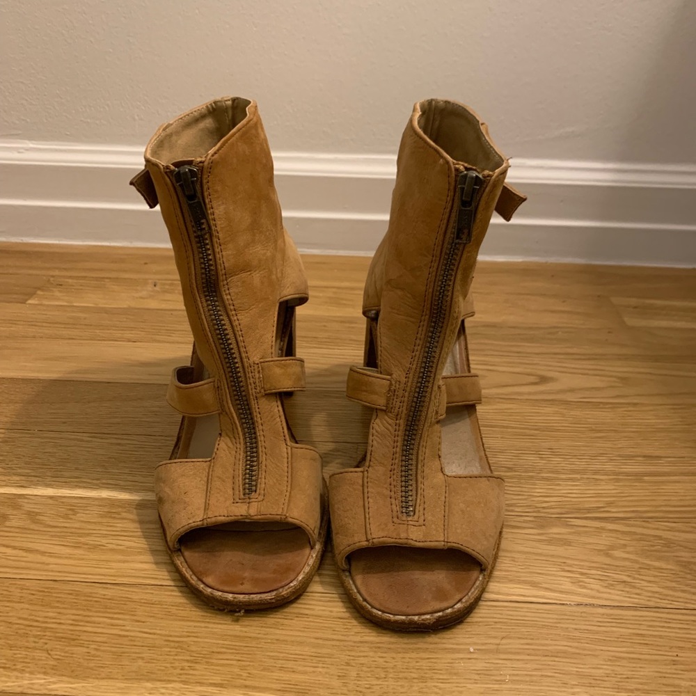 Shellys London Gladiator Peep Toe Ankle Booties